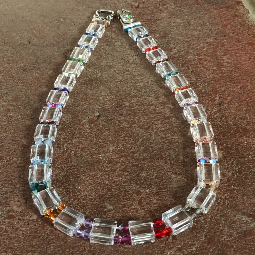 Spectacular 1 of a Kind Swarovski Crystal Necklace - Picture 6 of 8